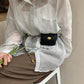 PU Leather Women Adjustable Metal Chain Belt Crossbody Waist Bag