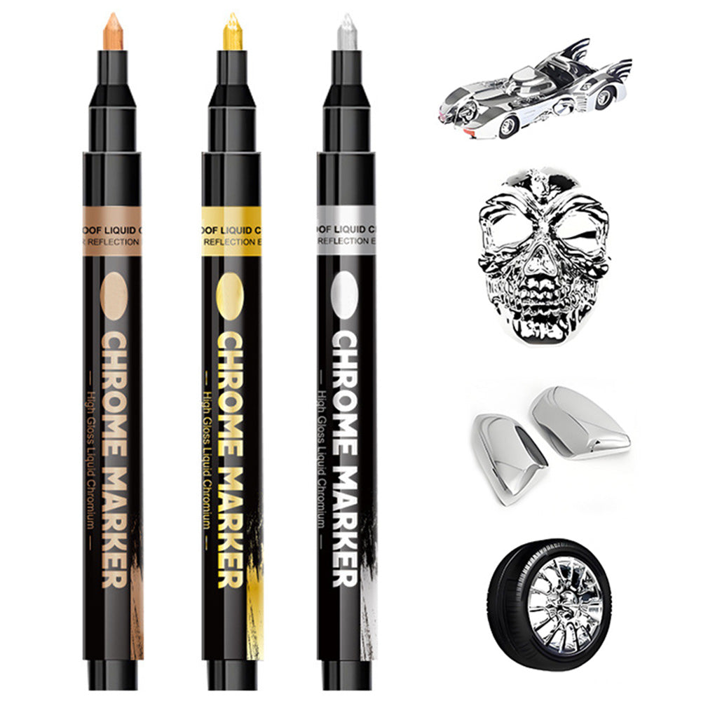 3 Colors Chrome Plating Paint Marker Pens Set