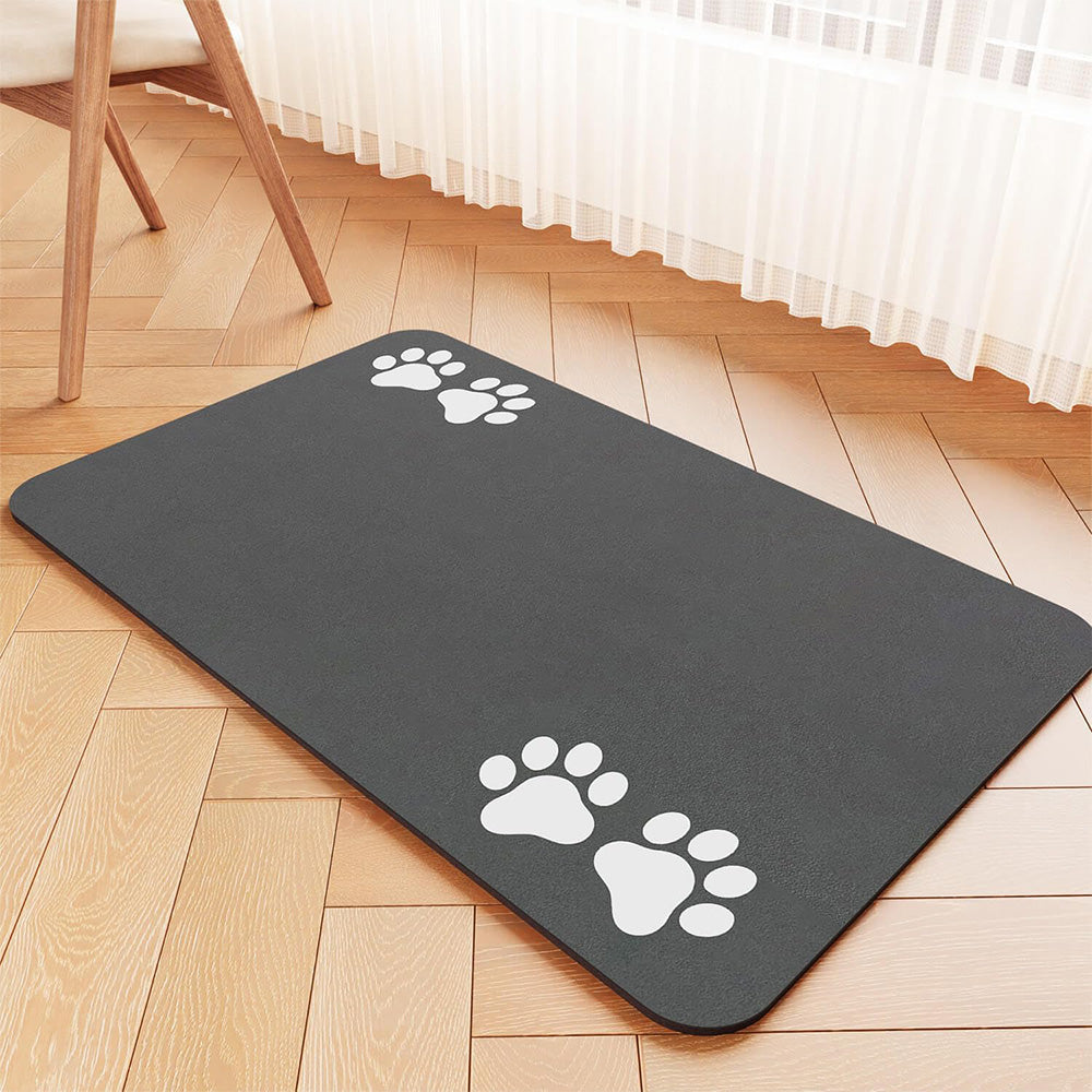 Pet Feeding Mat Absorbent Pet Placemat for Food and Water Bowl with Rubber Backing