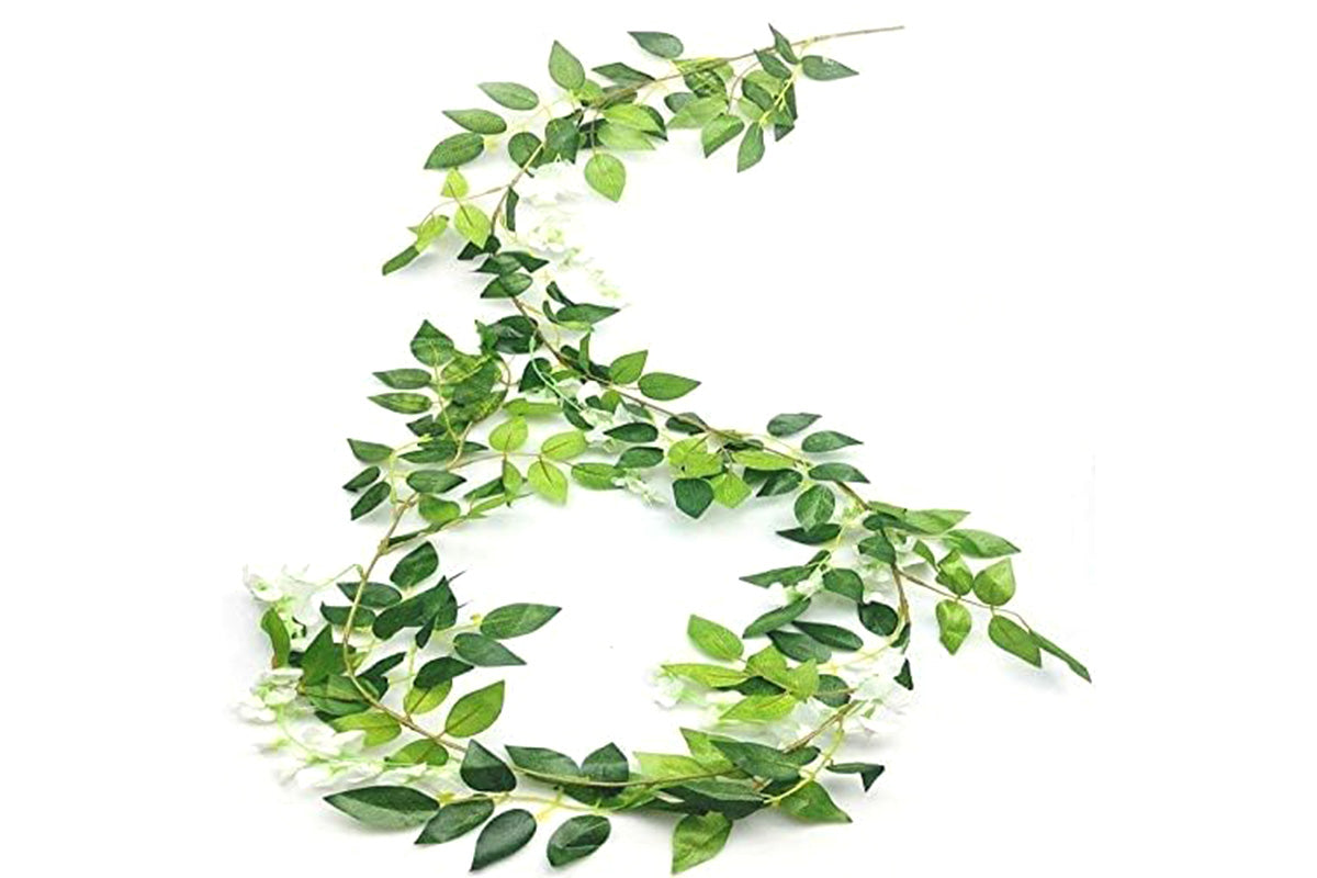 4Pcs Artificial Silk Wisteria Vine Hanging Garland 1.8 m for Home and Garden Decoration