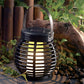 Portable Simulated Rattan Flame Round Solar Lantern Lamp