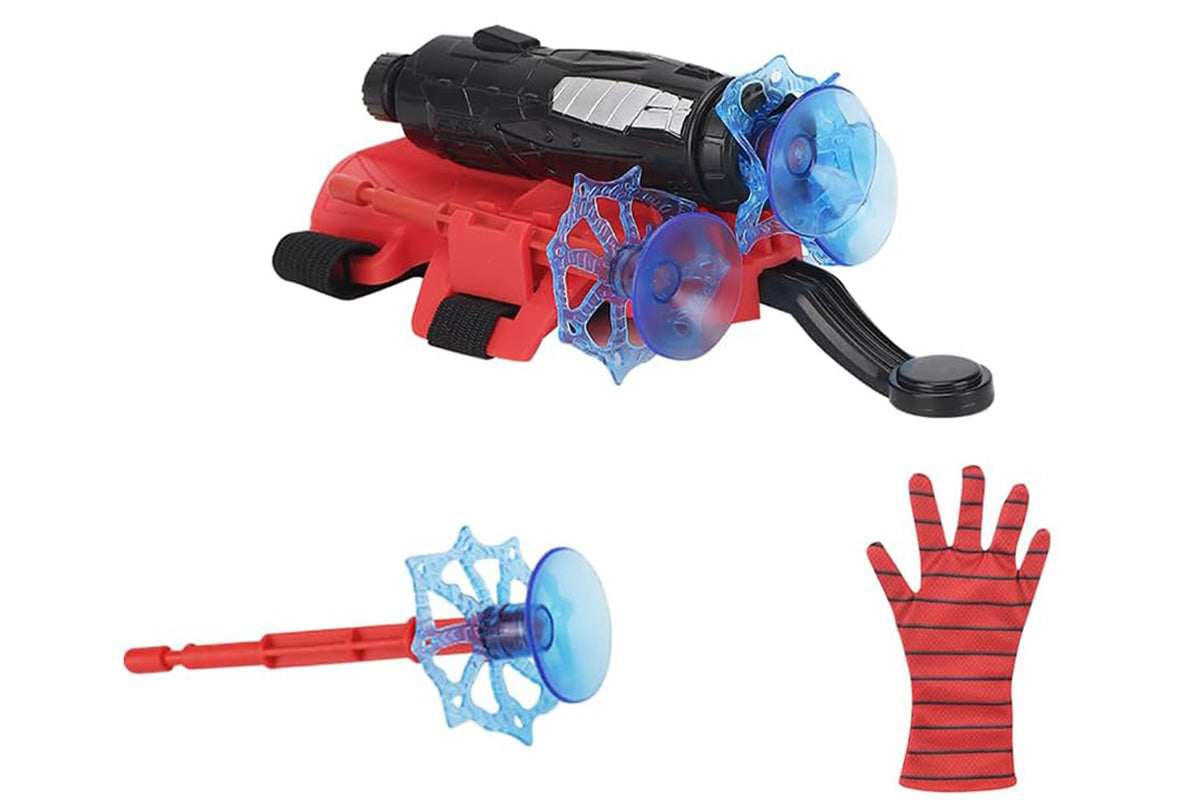Spider Web Shooter Wrist Launcher Toy Set with Gloves Cosplay Superhero