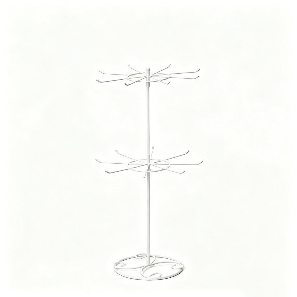 Rotating Jewelry Display Stand Double Layer Organizer Rack