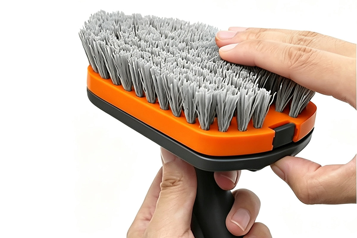 Extendable Tile Scrub Brush with 4 Brush Heads Shower Floor Cleaning Brush