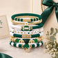 7 Piece Elastic Clay Bead Football Bracelet Stack Set