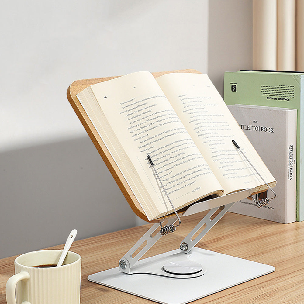 Adjustable Book Holder Stand with 360 Degree Rotating Bases for Reading