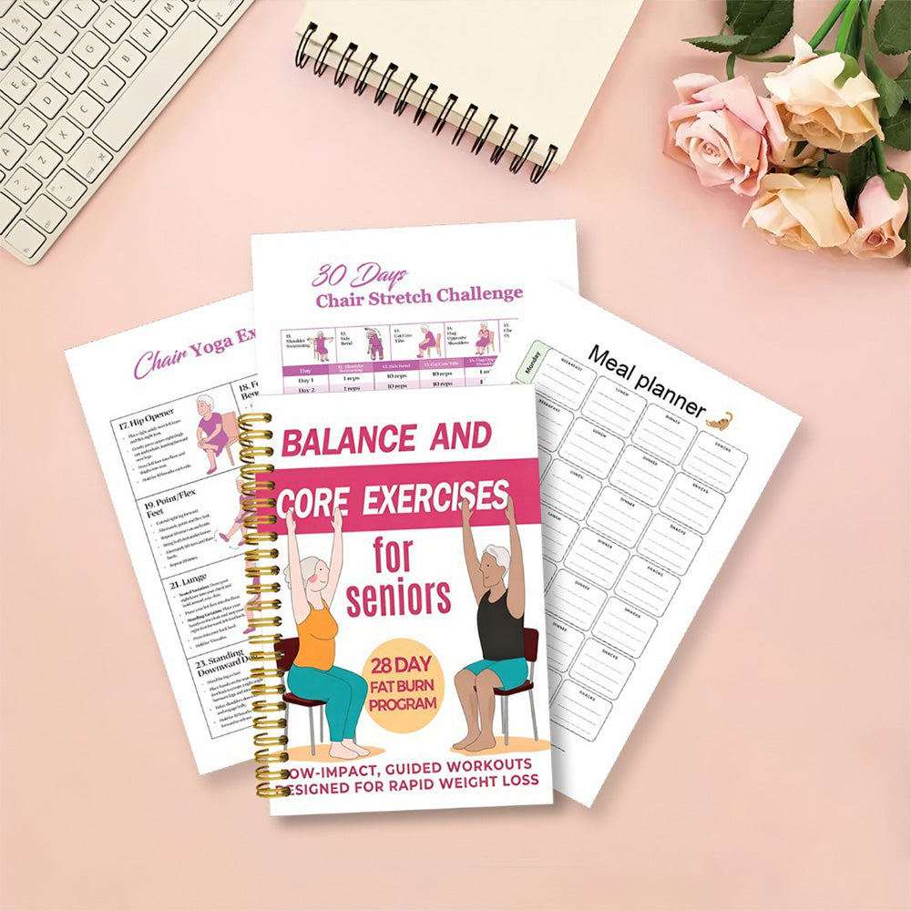 30 Day Chair Yoga Spiral Notebook Illustrated Sitting Guide