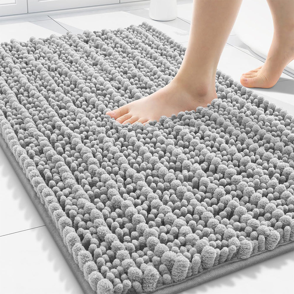 Chenille Fabric Bathroom Rugs Mat With Non Slip Rubber Backing Home Decor Accessories