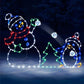Stainless Steel Lighted Christmas Snowman Decoration With LED Light Strings Christmas Decorative Signage Light-Snowman And Penguin