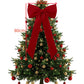 Large Christmas Bow Decoration Velvet Hanging Ornament for Tree Wall Door Holiday Decor
