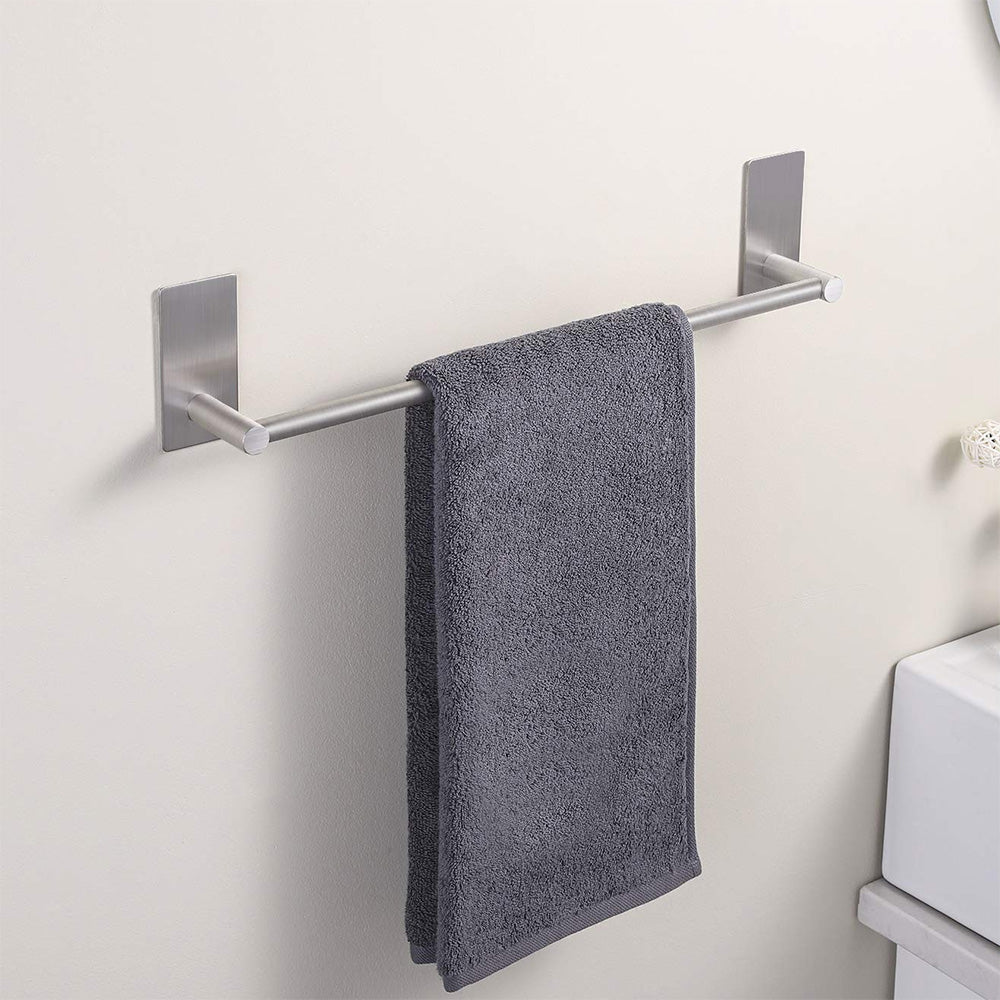 Stainless Steel Self-Adhesive Towel Rack for Bathroom No Drilling Required