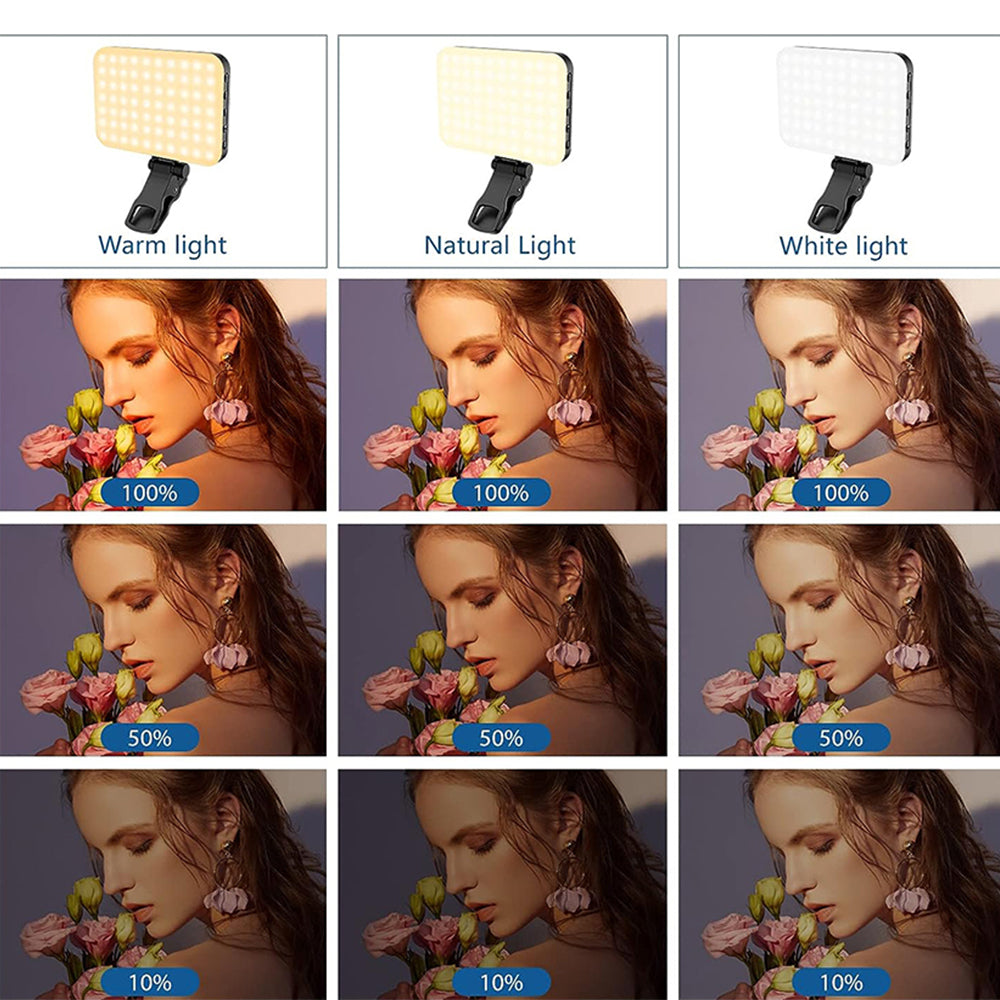 LED Portable Selfie Light with Clip and Hot Shoe Mount