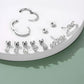 12 Pairs Women Earrings Studs and Hoops Set Fashion Cartilage Stackable Jewelry