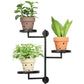 Indoor Wall Mount 3-Tier Rotating Metal Plant Stand for Multiple Plants