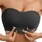 2Pcs Women's No Padding Bandeau Bra Strapless Front Closure Bra