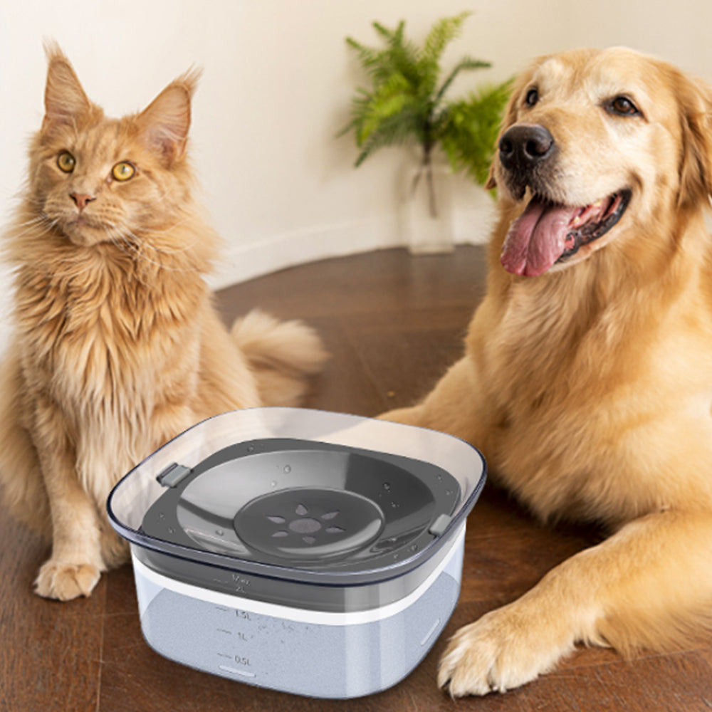 2Pcs 2L Pet No Spill Water Bowl