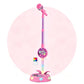 Adjustable Karaoke Microphone Toy with Stand and Flashing Lights for Youngsters