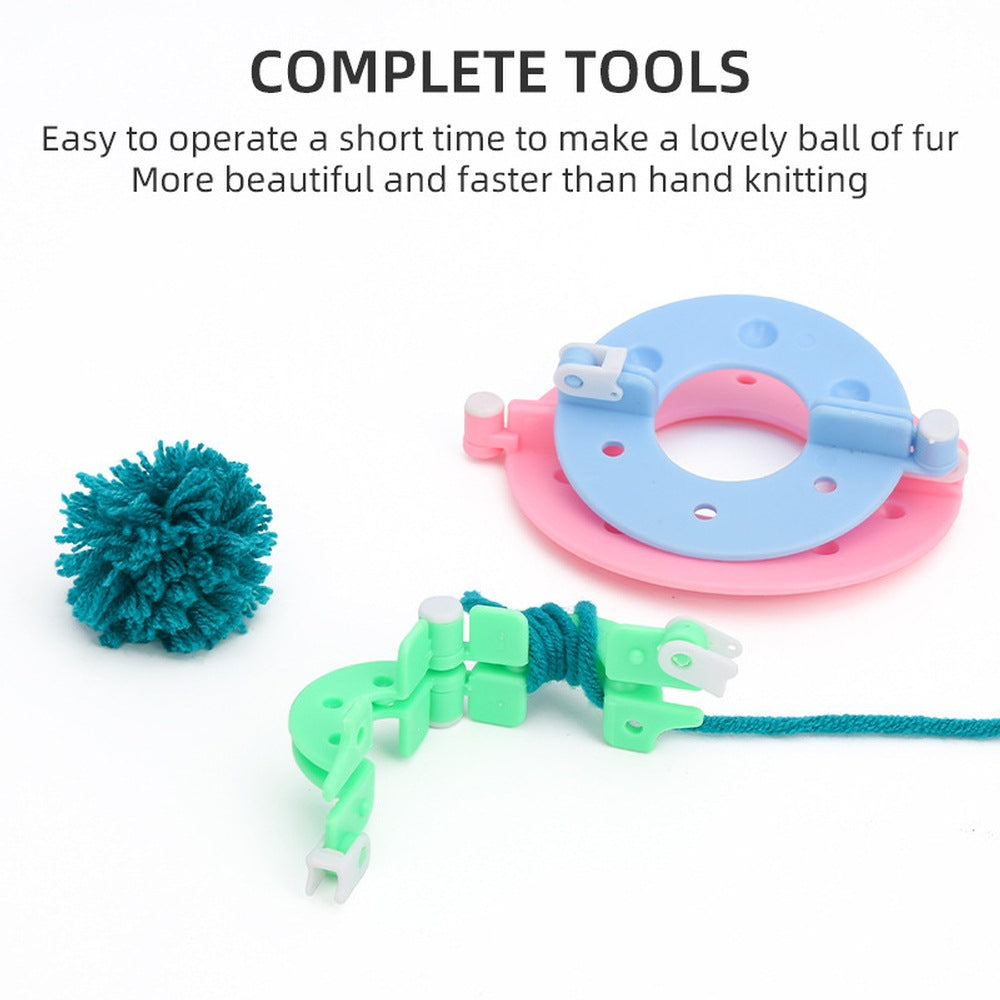 8-Piece Multi-Size Pom Pom Maker Set for DIY Fluffy Balls