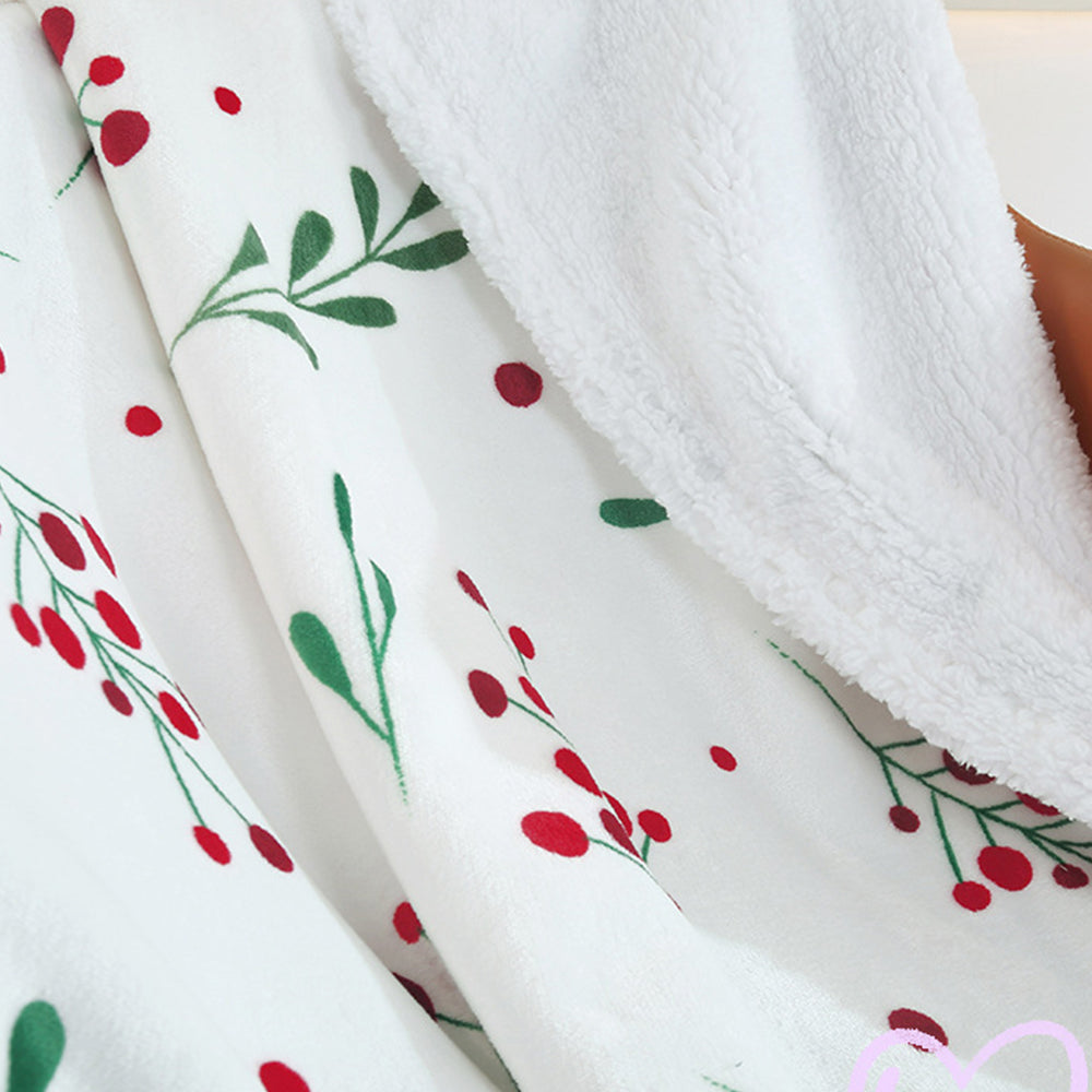 125X145cm Reversible Plush Sherpa Fleece Throw Blanket
