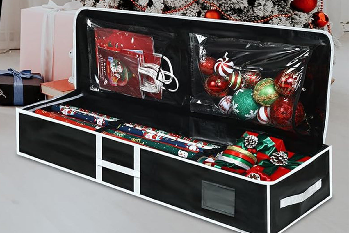 Large Capacity PE Gift Wrap Storage Bag with Water Resistant Zipper and Handles