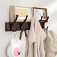 Wall Mounted Wooden Coat and Hat Rack 42 cm Rustic Style for Entryway Bedroom