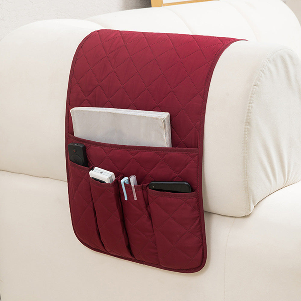 5 Pocket Sofa Armrest Organizer Remote Holder Bag for Couch and Chair