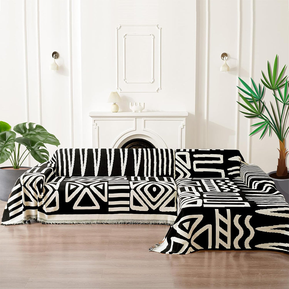 Boho Plaid Sofa Cover