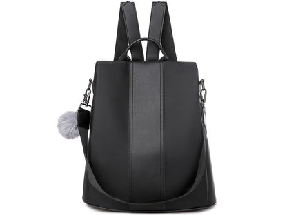 2-in-1 Backpack Shoulder Bag with Pom Pom