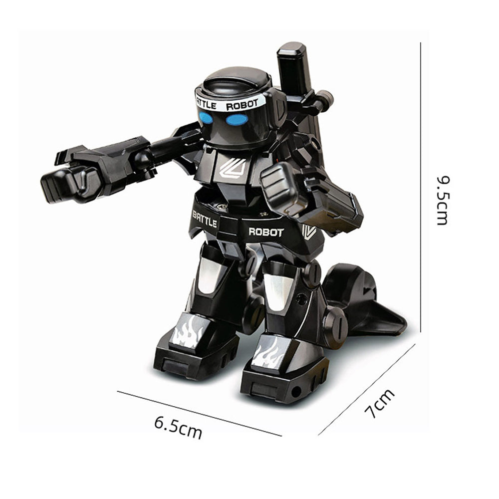 2Pcs 2.4G RC Battle Robots with Sound Effects and LED Lights-Black and White