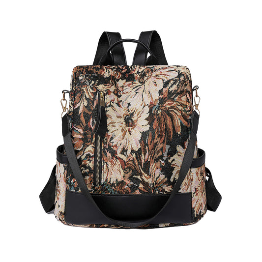 Printed Anti-theft Backpack Multifunctional Large Capacity Travel Bag