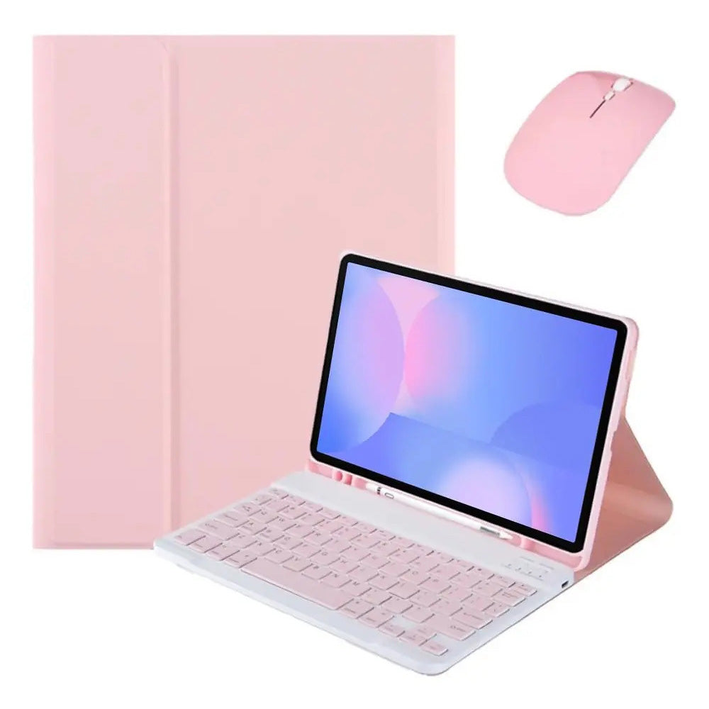 Keyboard Case and Mouse for Samsung Tab S11 S10 S9 S8 S7 11 Inch Models-Pink