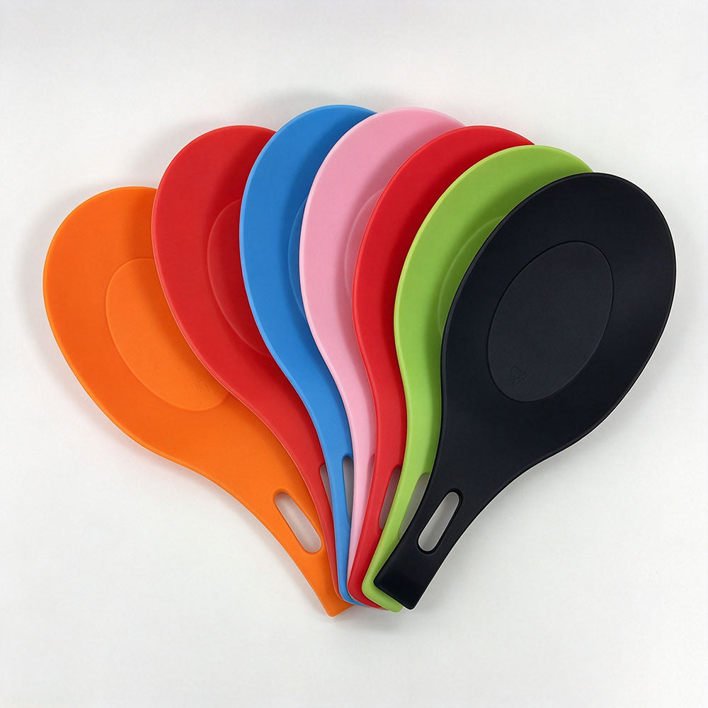 6 Pack Heat Resistant Silicone Spoon Rest Utensil Holders