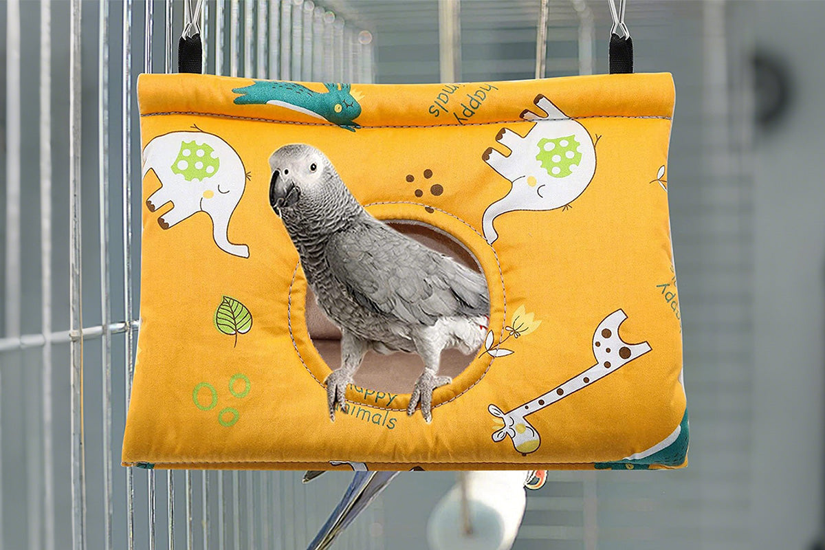 Bird Sleep Nest Cage Hut Pet Hammock Hang Cave Bed for Parrot Budgie Cockatiel