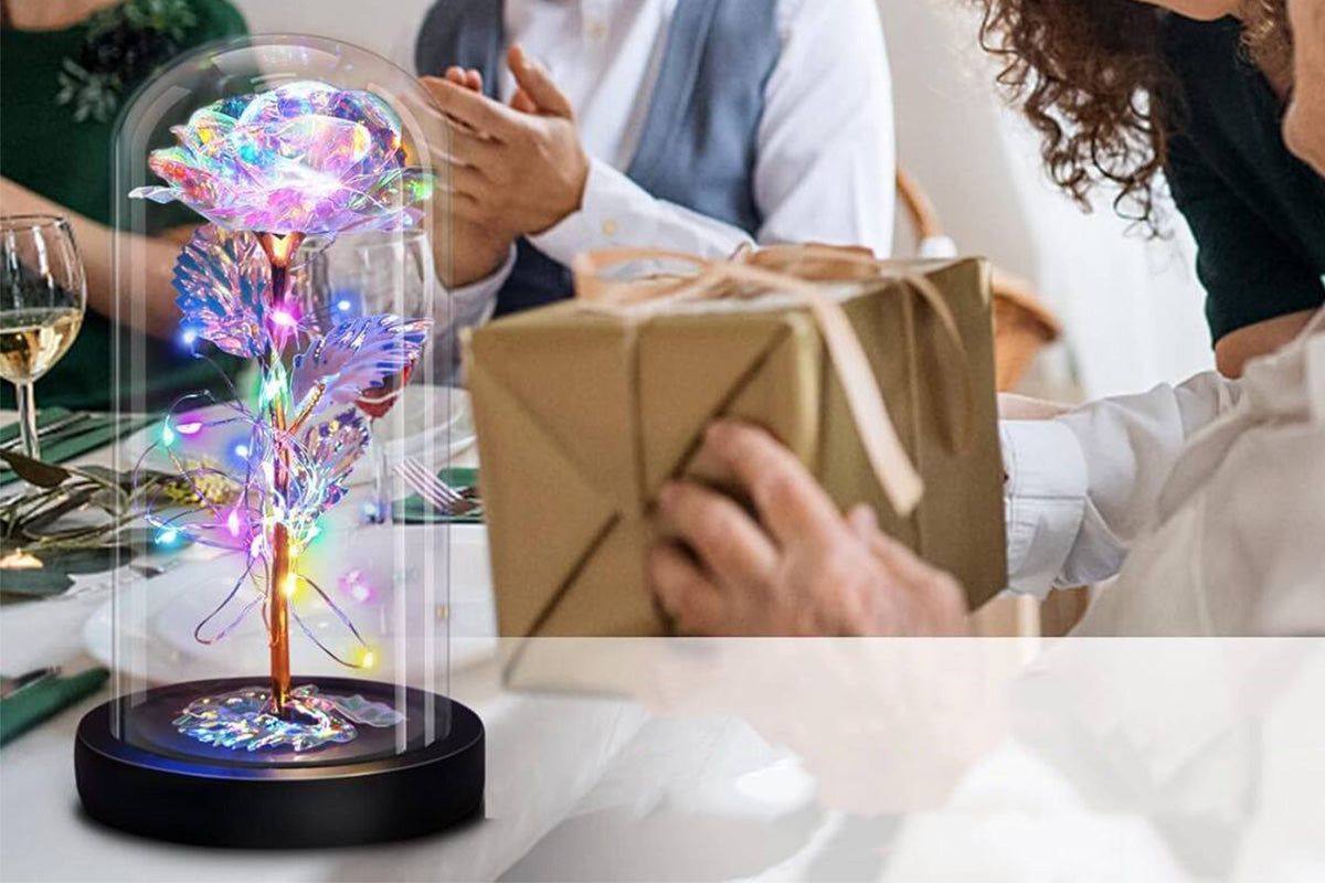 Eternal Rose Night Light in Glass Dome with LED