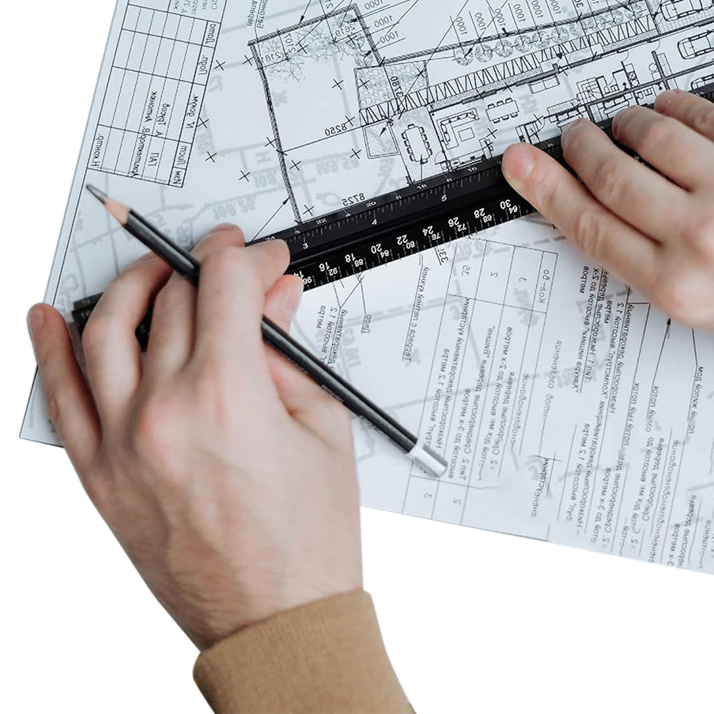 Aluminum Triangular Scale Ruler for Architects and Engineers