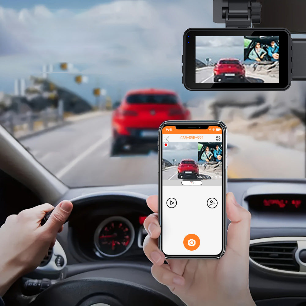 1080P 3 Cam Front and Rear Night Vision Car Dash Camera Video DVR Recorder