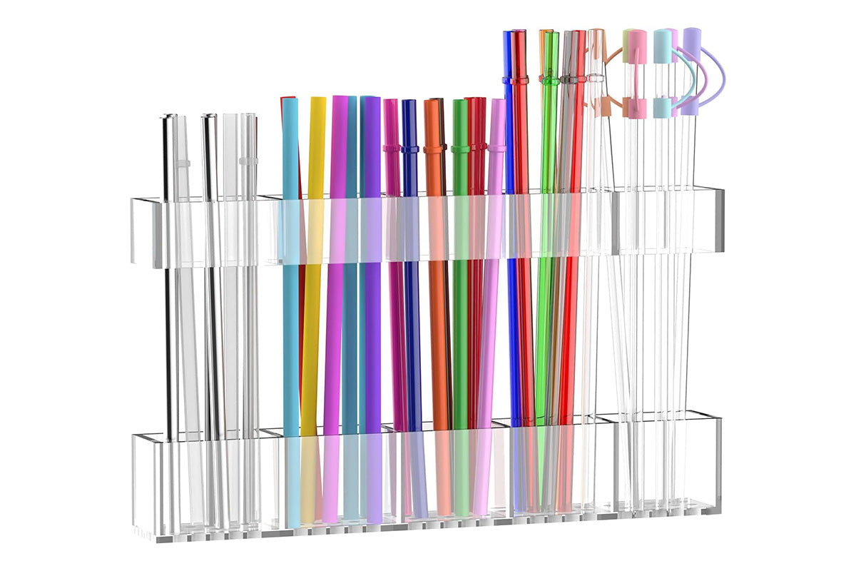 Straw Holder for Cabinet Door Reusable Straw Storage for Kitchen Cupboard