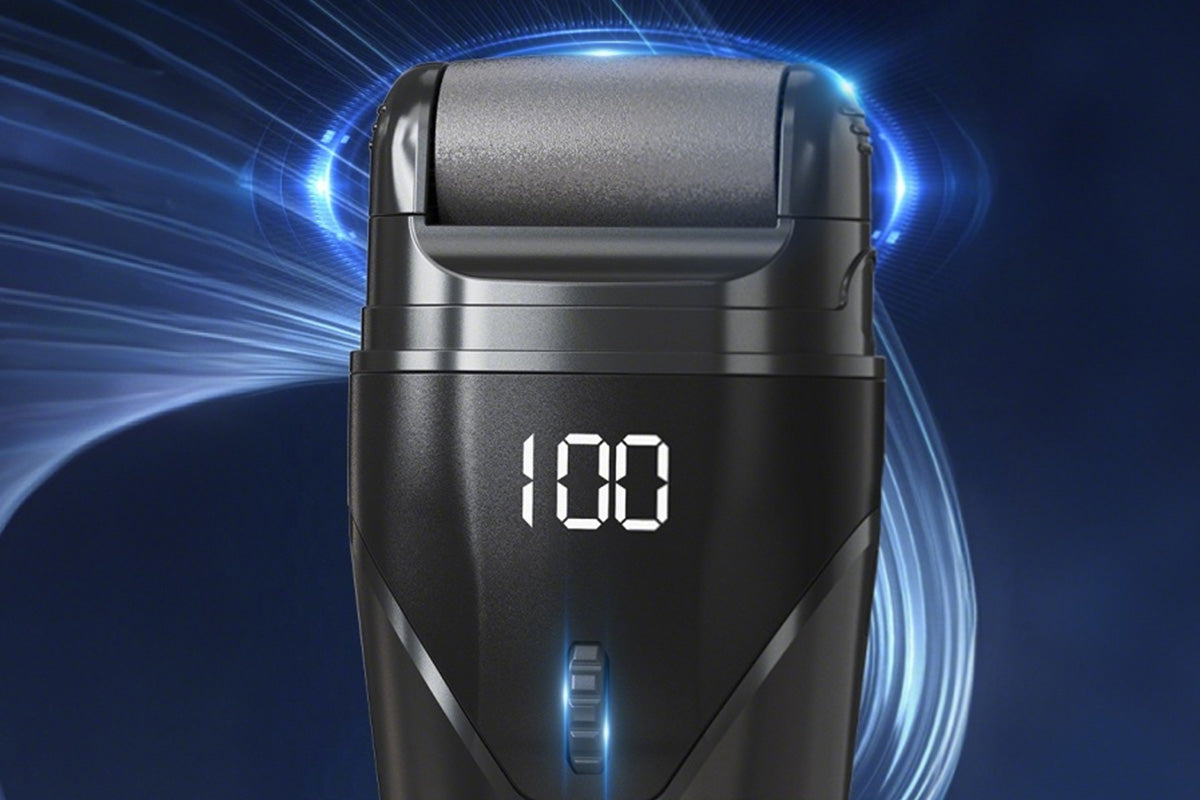 100 Speeds Electric Foot Callus Remover with 3 Rollers LED Light Foot File Pedicure Tool