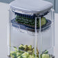 Vegetable Chopper with 4 Interchangeable Blades Press-Type Food Cutter with Container for Dicing