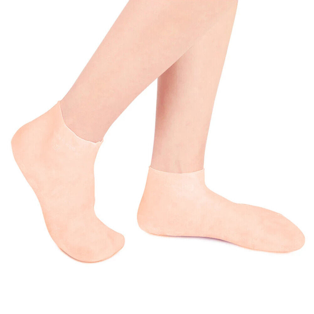 2 Pairs Foot Care Socks Silicone Moisturizing Socks-Cuticolor+Pink
