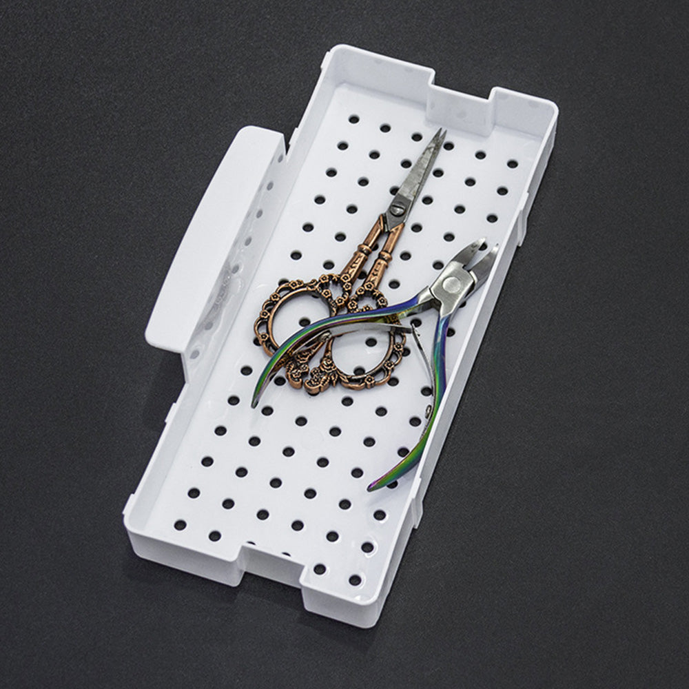 Nail Tool Cleaning Soaking Cleaning Box with Lift Up Filter Tray