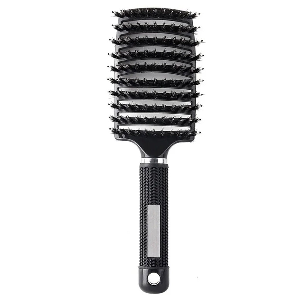 Detangle Nylon Boar Bristle Brush Head Scalp Massage Comb For Fine Hair
