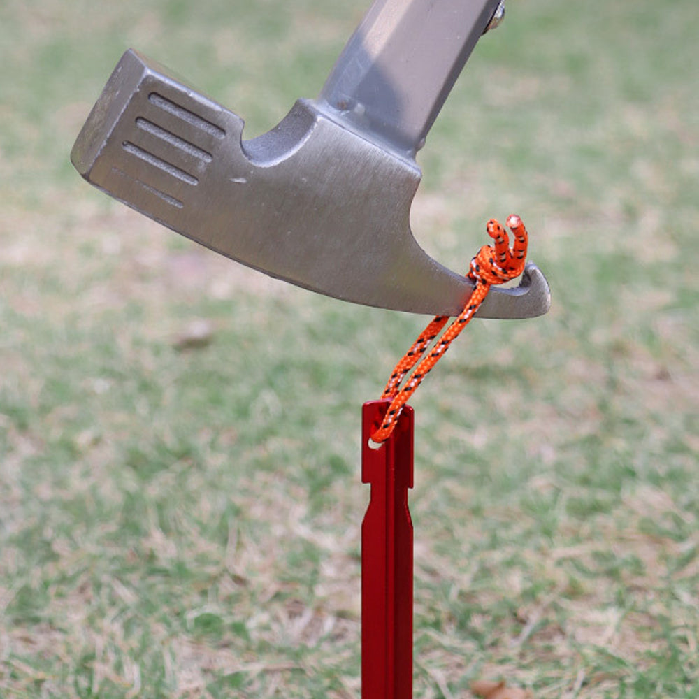 8Pcs Aluminum Alloy Tent Stakes Outdoor Camping Trip Tent Peg with Rope