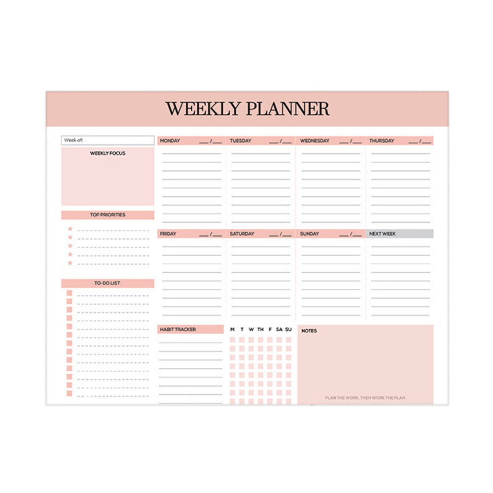 Weekly To Do List Notepad Undated Planner With 52 Sheets Weekly Planner