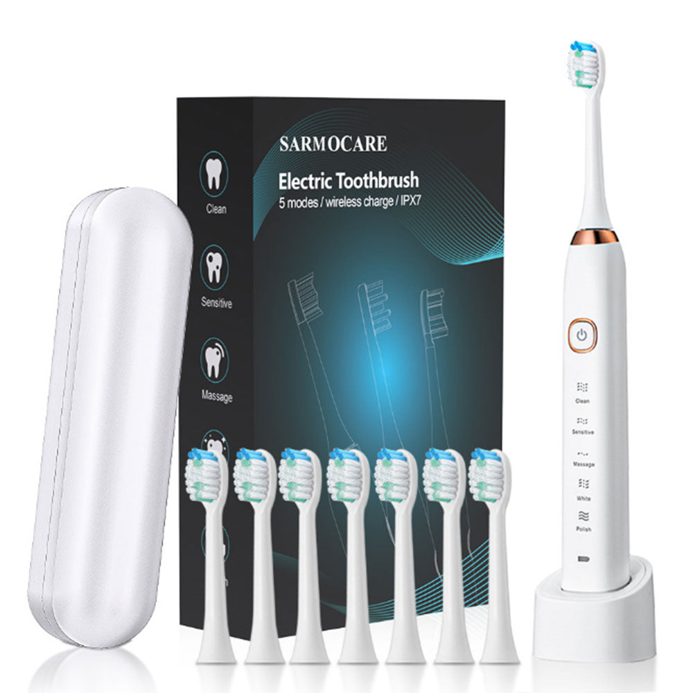 Sonic Electric Toothbrush Rechargeable Toothbrush with 8 Brush Heads 5 Modes