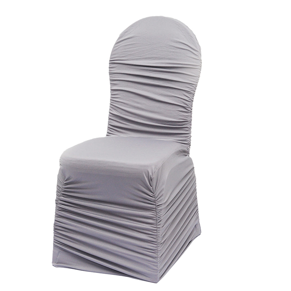 2Pcs Elastic Pleated Full Coverage Skirt Chair Cover