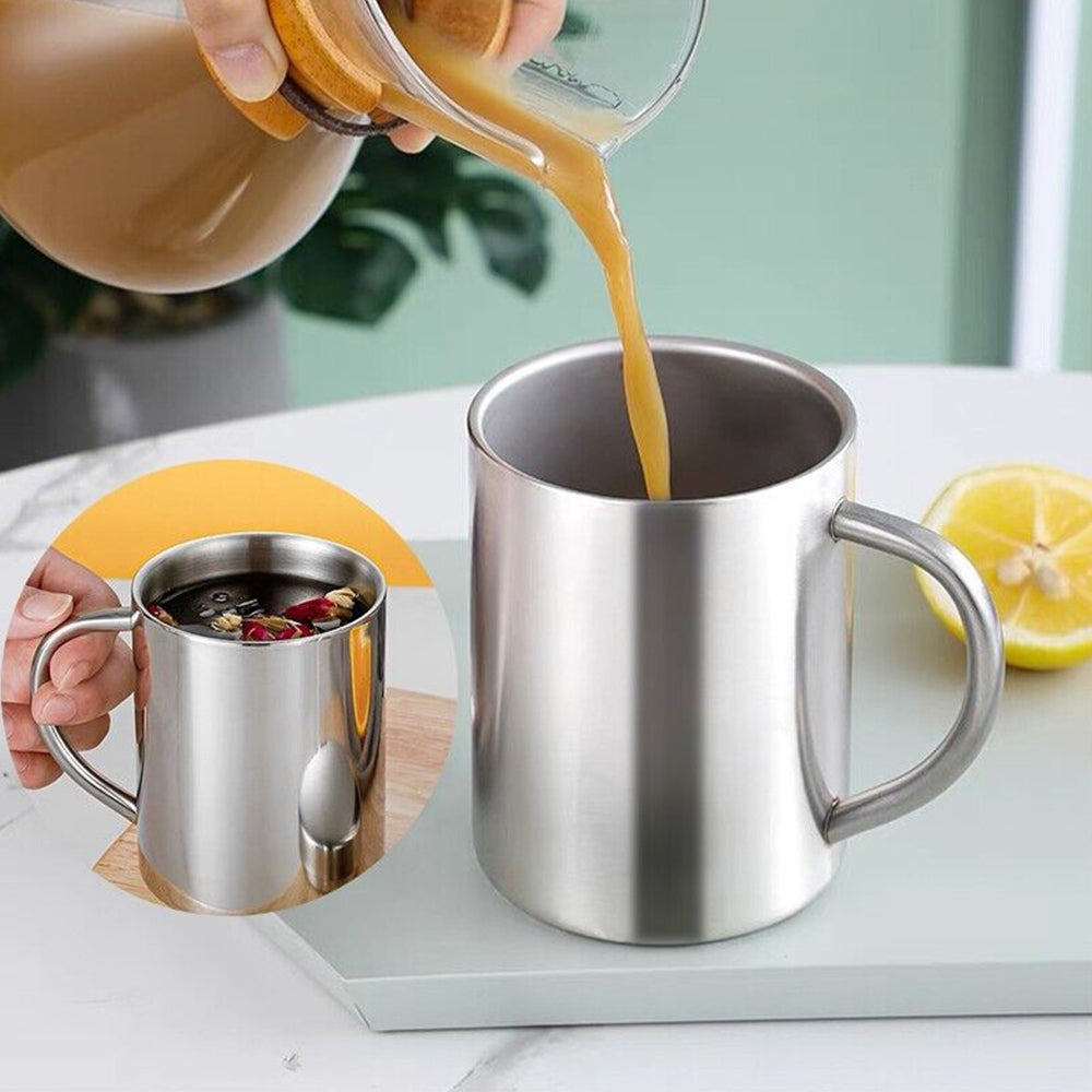 400ml Stainless Steel Double Wall Coffee Mug for Camping and Travel
