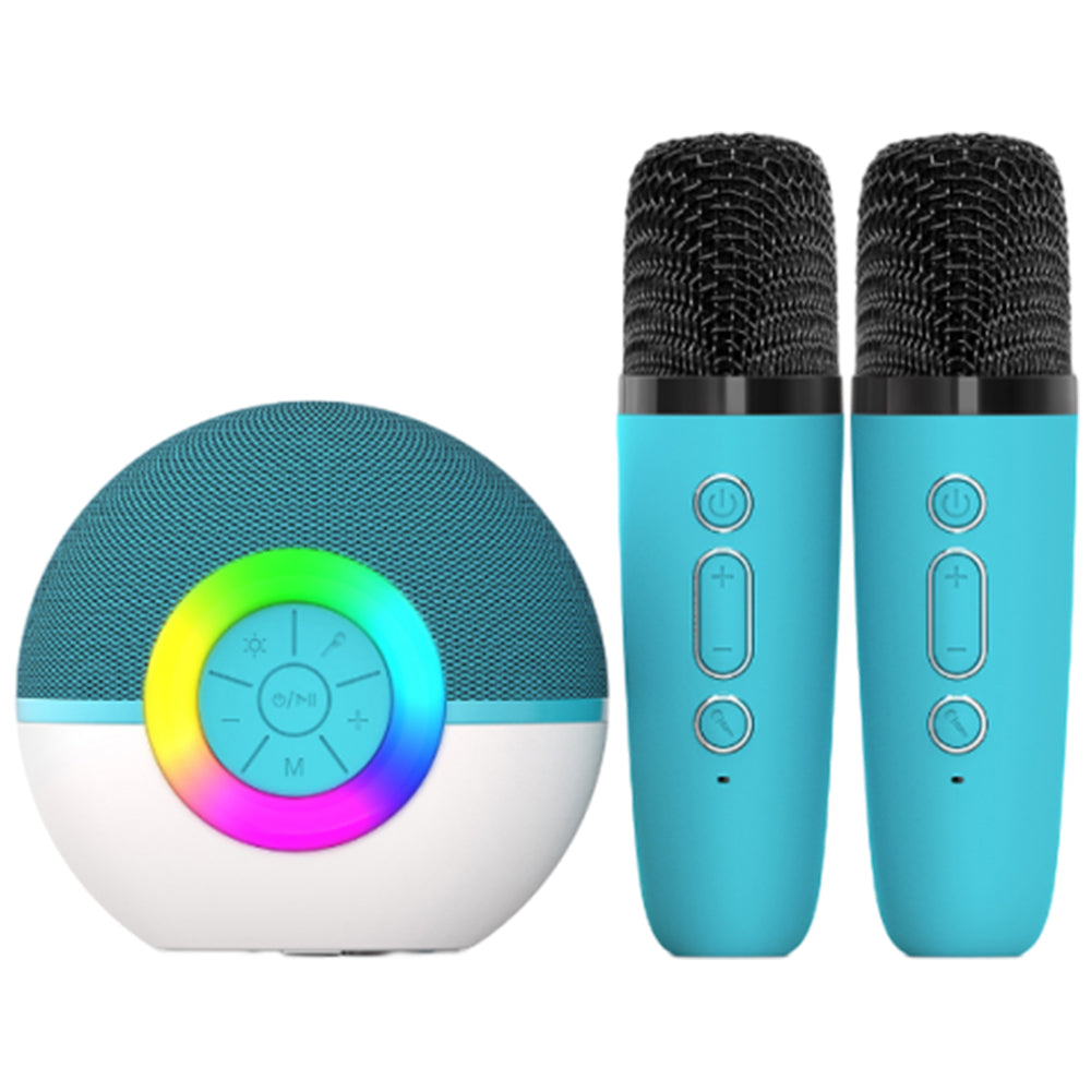 Karaoke Machine Portable Bluetooth Speaker With 2 Wireless Microphones