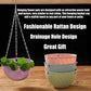 2Pcs Hanging Flower Basket with Drainage Holes and Chain