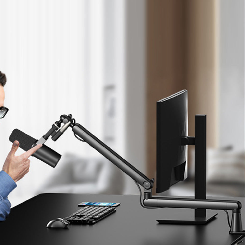 Microphone Boom Arm Low Profile Adjustable Stick Microphone Arm Stand